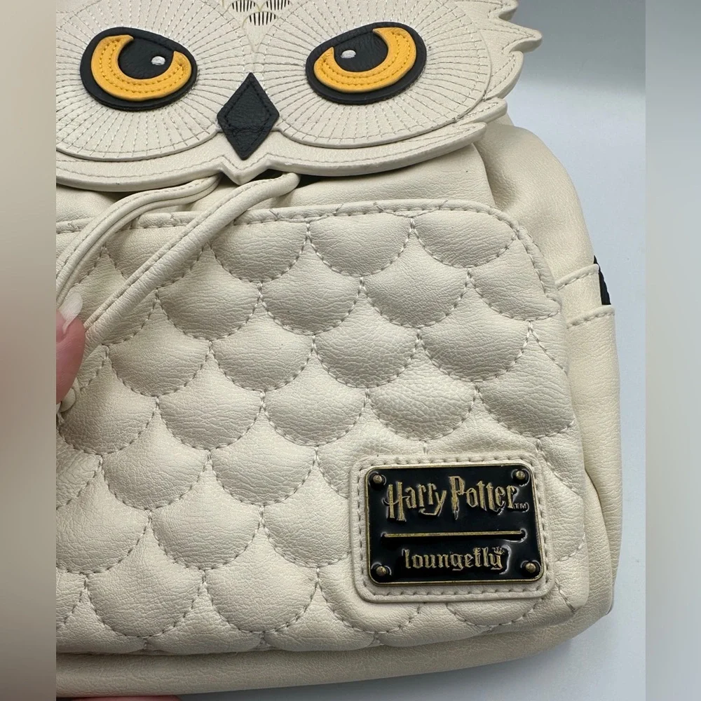Loungefly Harry Potter Hedwig Cream And Black Faux Leather Mini Backpack
